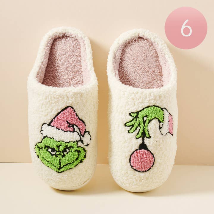 Wona Trading, Inc. - Wholesale Slippers - Women's - 6Pairs - Christmas Grinch Home Slippers