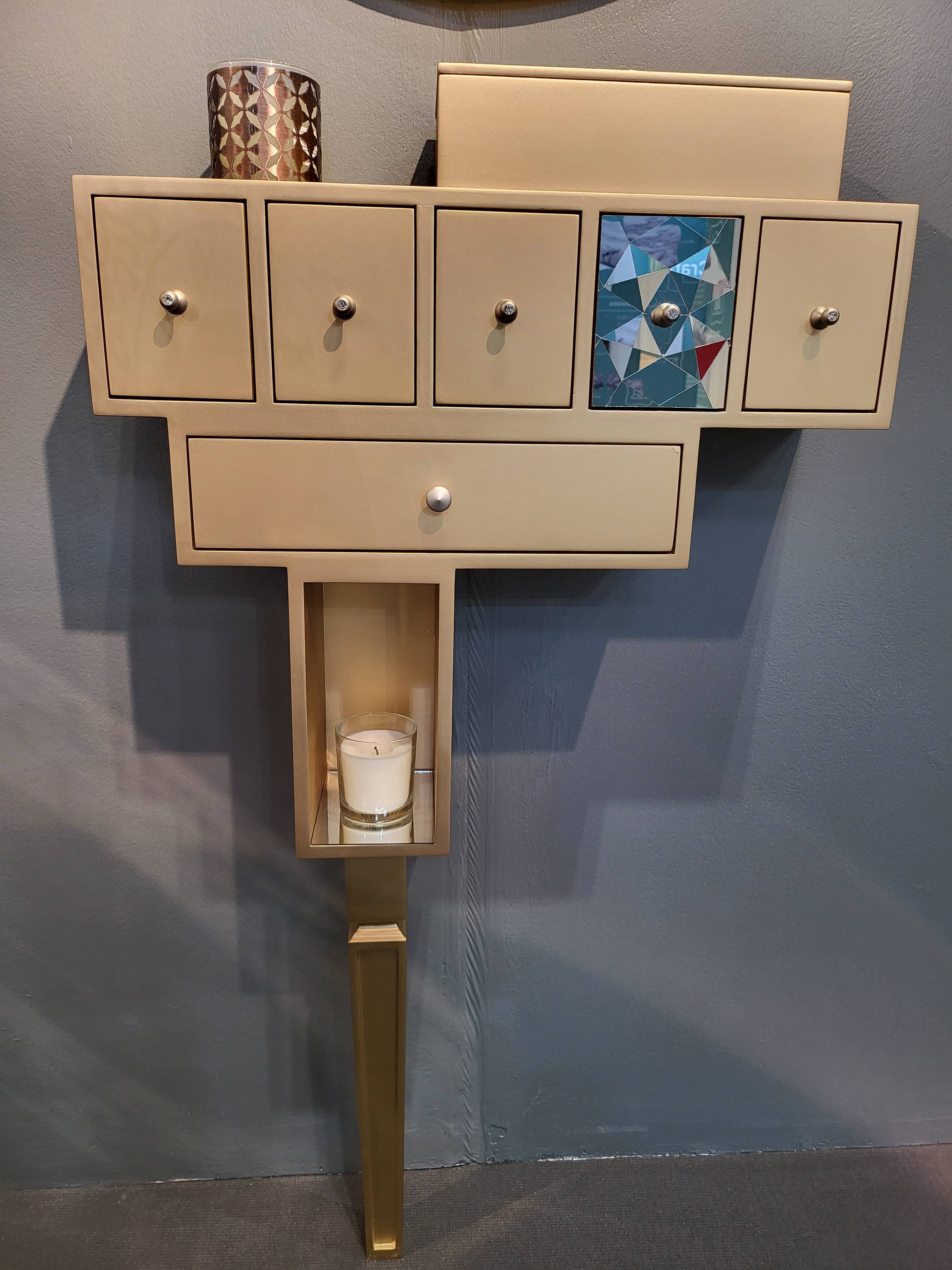 Onn Studio By Merit Home - Vente Console - Console à une jambe avec 5 tiroirs - meuble d'artisanat15