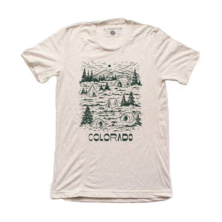 Camp Colorado Tee-Oatmeal for wholesale by Moore Collection