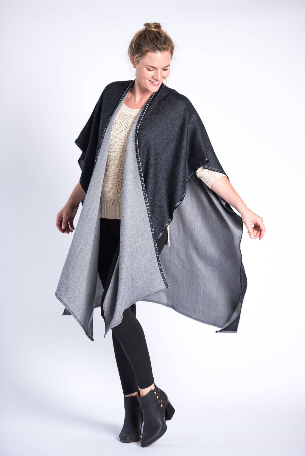 REMOVED BRAND - Wholesale Blouse - Women's - Lara Merino Reversible Wrap2