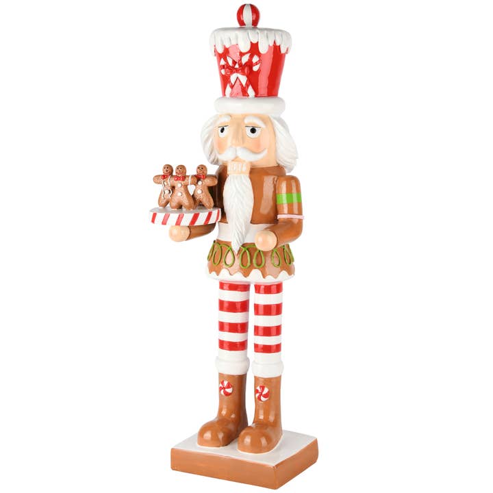 Nussknacker stehend mit Keksen, Polyresin, 15x14x51cm für den Großhandel von Dekoratief