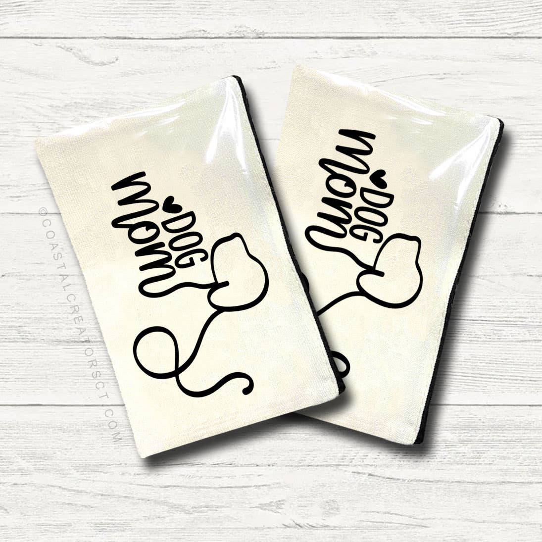 Coastal Creators of Connecticut - Wholesale Pouch - Unisex - "Dog Mom" Multi-Use Canvas Bag for Dog Lovers0