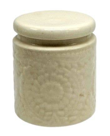 Status Collections - Wholesale Jar - White Embossed Storage Jar 13(W) x14(H)cm0