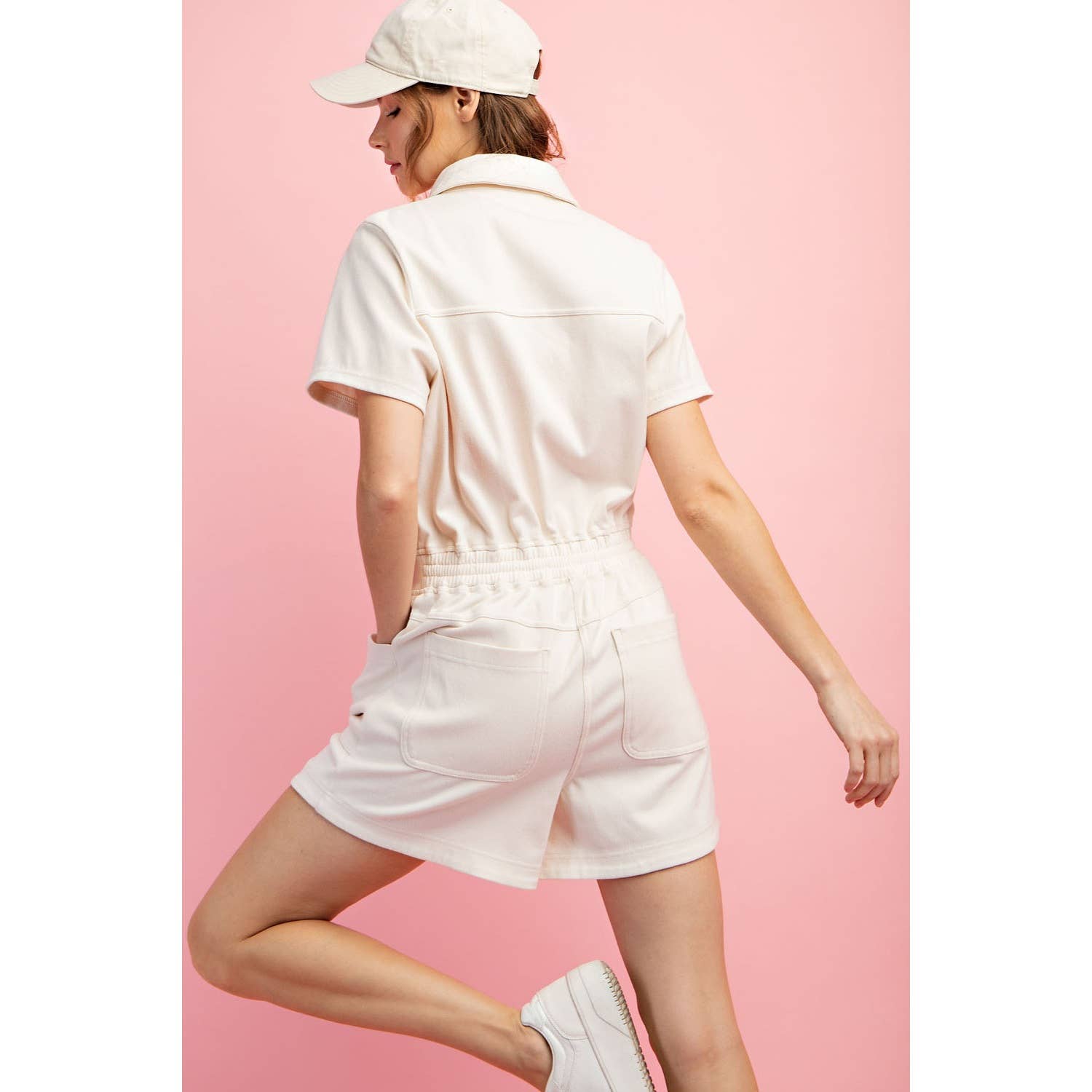 Rae Mode - Vendita all'ingrosso Tutina - Donna - TUTINA A MANICA CORTA IN TWILL DI COTONE ELASTICIZZATO14