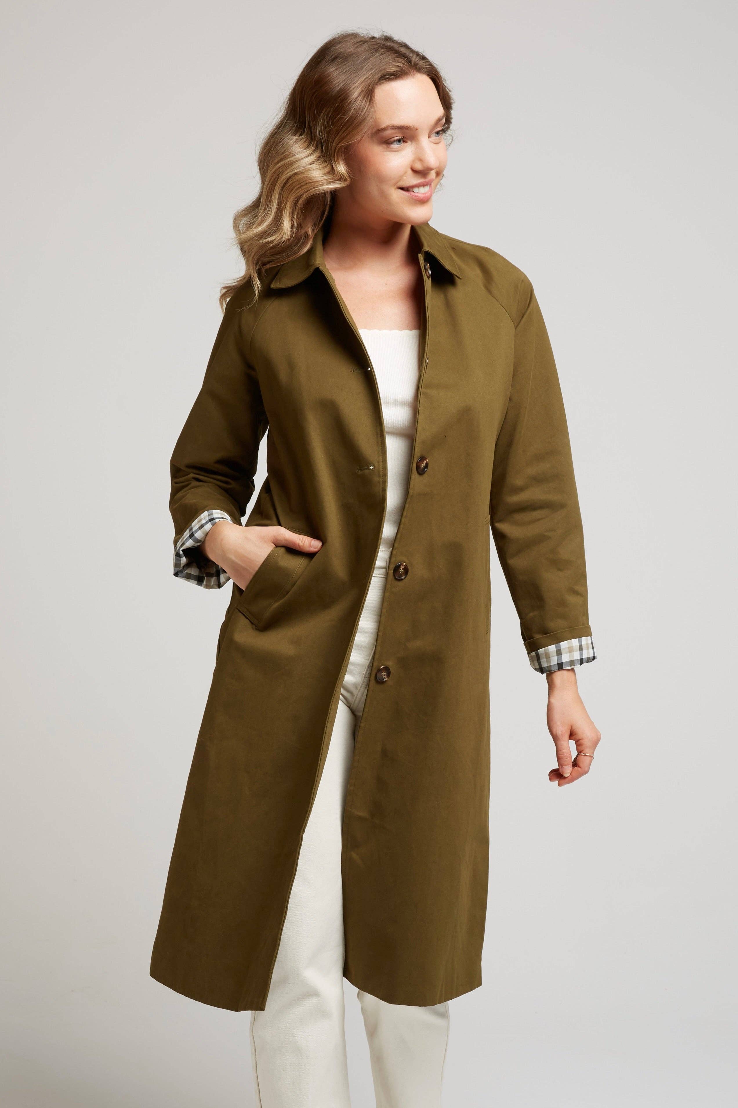 Andy & Lucy - Wholesale Trench Coat - Women's - MANCHESTER - Long trench coat with checkered lining