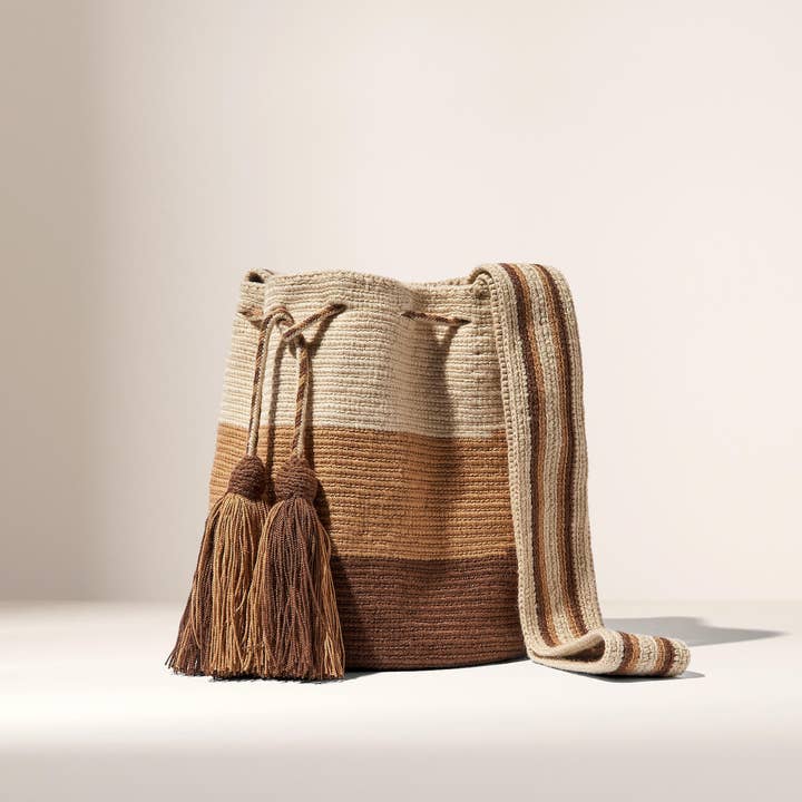 América Wayúu mochila - traditionele handgehaakte schoudertas uit La Guajira voor wholesale door One Thread Collective