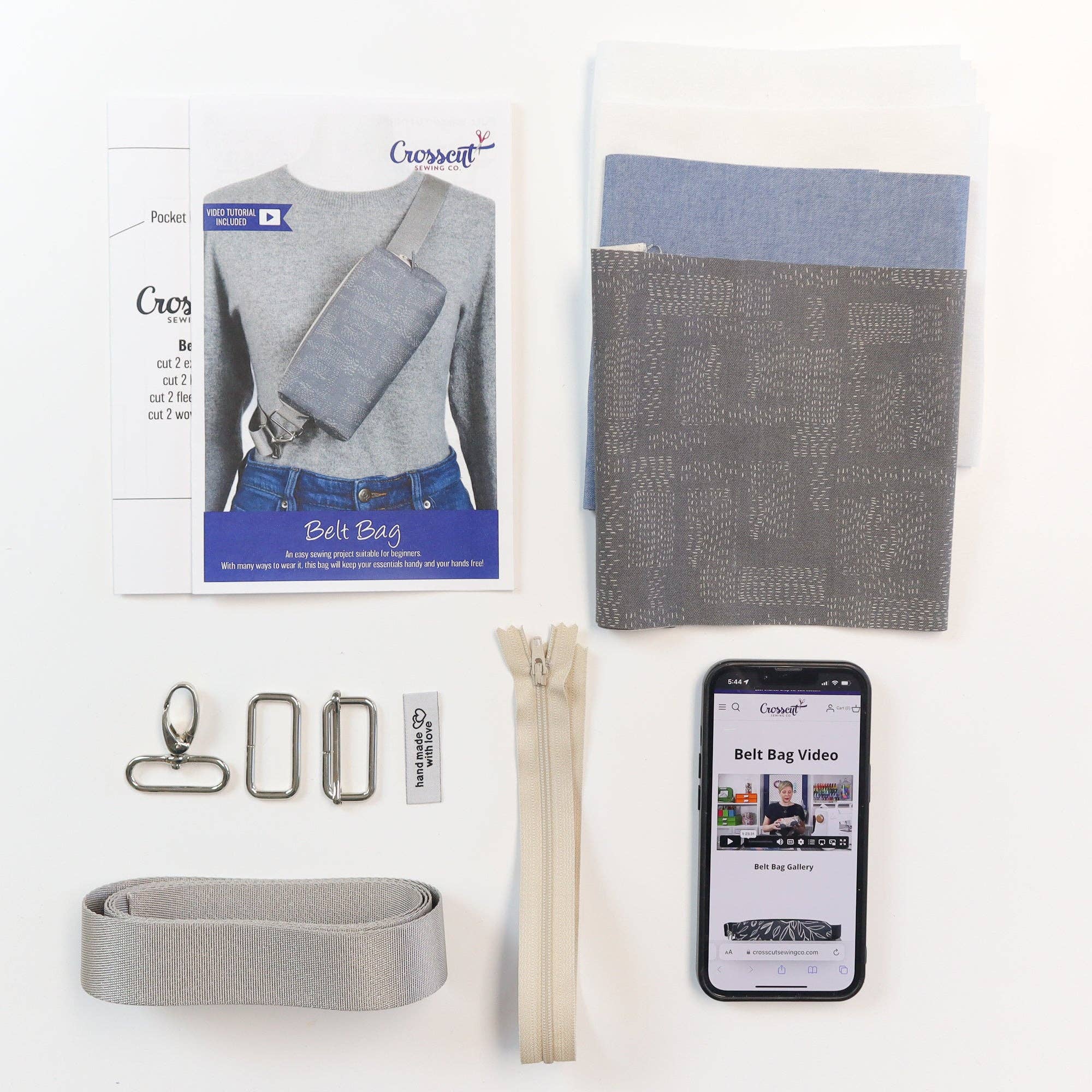 Crosscut Sewing Co. - Wholesale Belt Bag - Women's - Belt Bag Sewing Kit - Supplies, Printed Pattern and Video Tutorial58