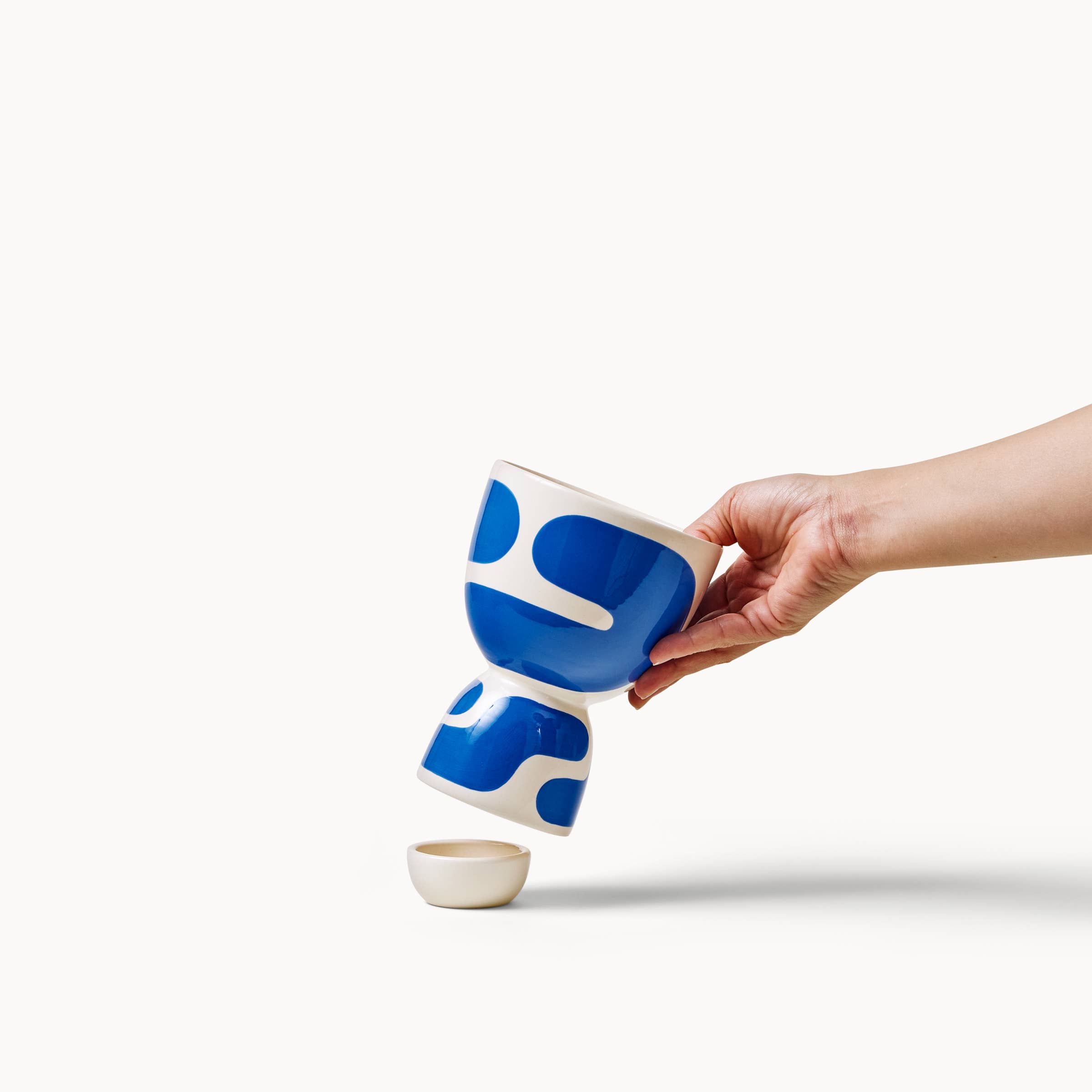 Franca - Vente Pot - Jardinières empilées en blocs de couleur cobalt (brillant)1