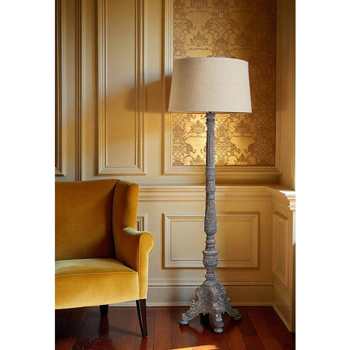 Provence Home - Wholesale Floor Lamp - Vintage Style Antique Reproduction Wood Floor Lamp1