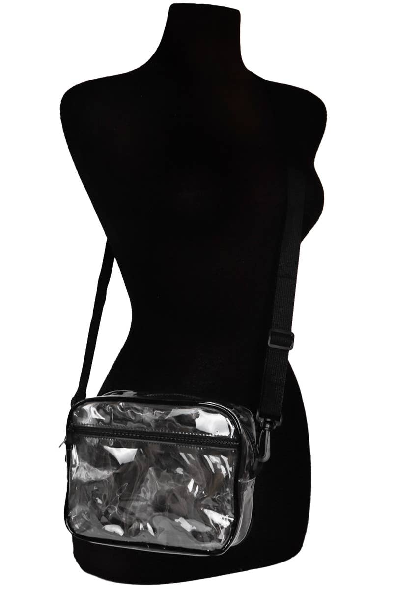 Cap Zone - Wholesale Crossbody Bag - Women's - Clear Pvc Crossbody Messenger Travel Bag6