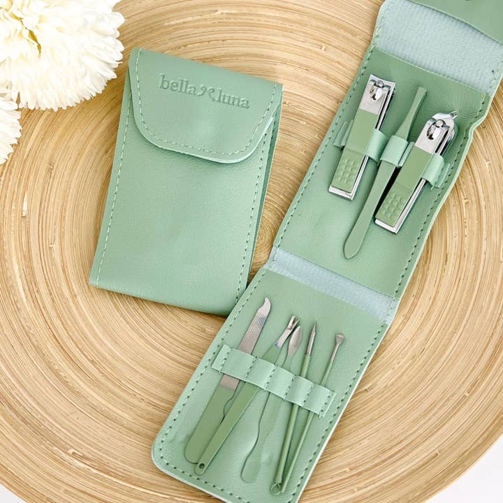 Tiny Gift Society – wholesale Nailcare set – Travel Manicure Set | 8pc Nail Clipper & Tweezer Set | Nails