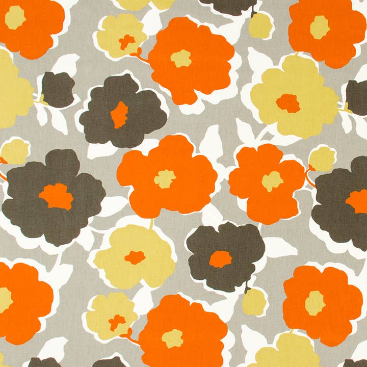 Top Floral | Orange Crush Fabric by the Yard for wholesale by Robert Allen