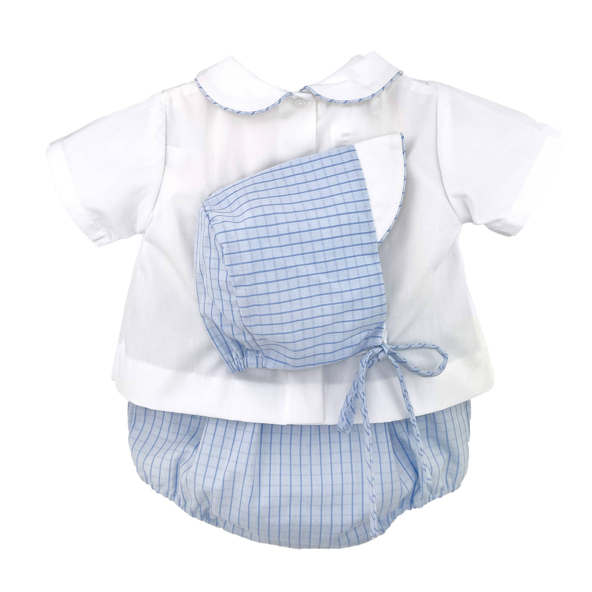 Petit Ami & Zubels - Wholesale Kledingset - Baby - Luier Set met Blauw Paashaas Gesmockte Inzet1