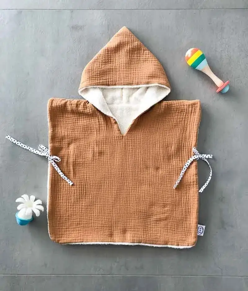 Manufacture des bébés français - Wholesale Poncho Towel - Kids & Baby - Camel bath poncho2