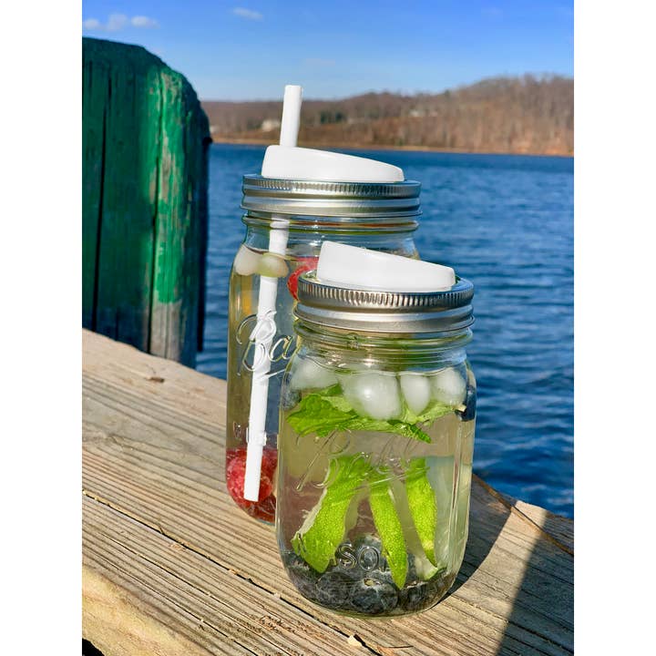 Fox Run Brands - Wholesale Drink lids - Jarware Silicone Drink Lid, Regular Mouth Mason Jar, White3