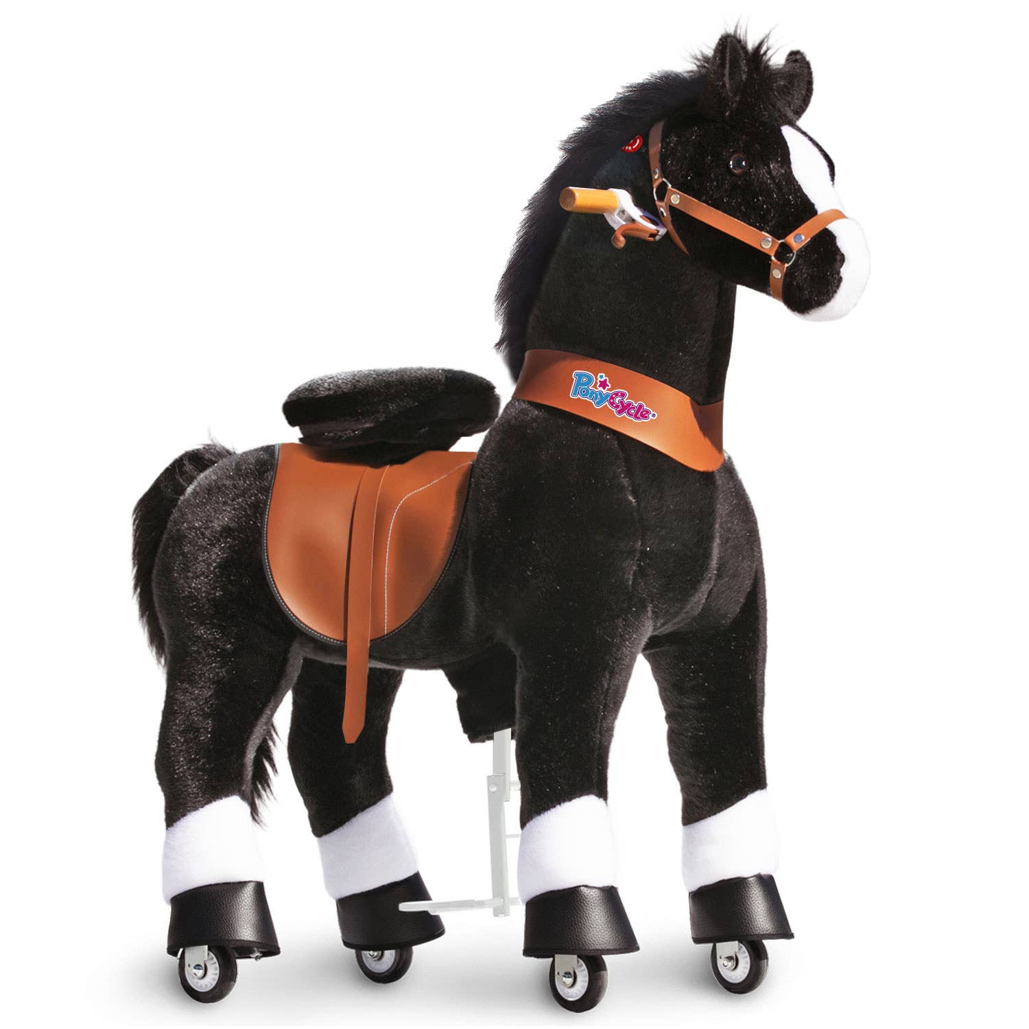 PonyCycle GmbH – Cavalo de baloiço - Crianças por atacado – Brinquedo de Montar PonyCycle Cavalo Preto de Pelúcia Presente para Crianças1