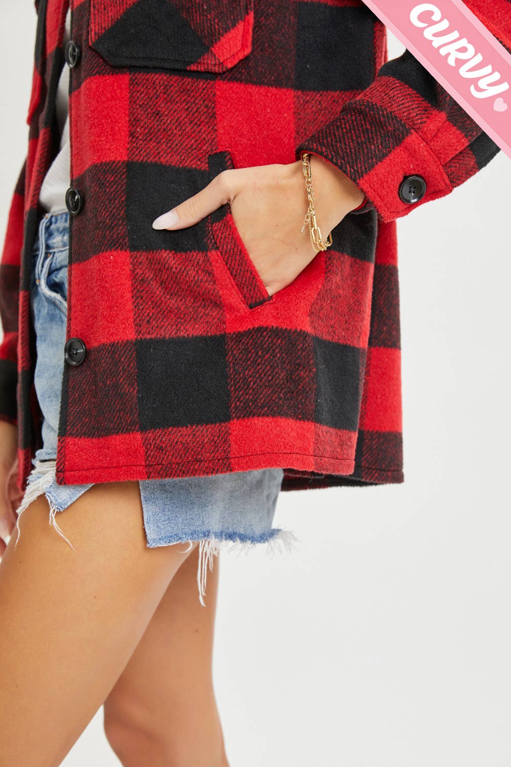 Sweet Lovely by Jen – wholesale Shirt Jacket/Shacket - Women’s – PLUS SIZE FLANNEL OUTEWERAR SHACKET30