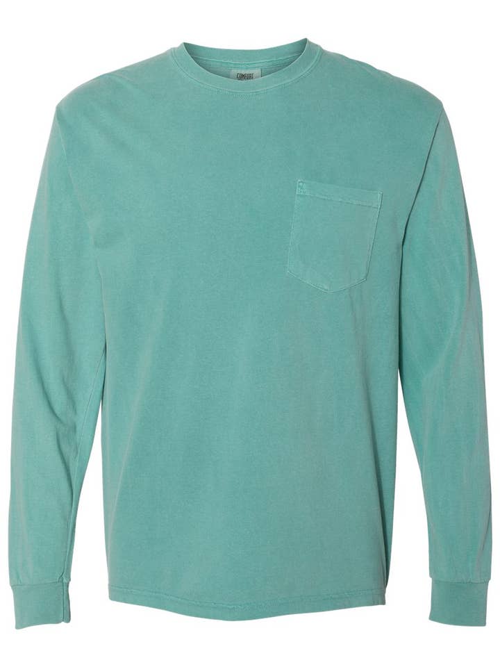 MYES BULK APPAREL - Wholesale T-Shirt - Unisex - Comfort Colors 100% Cotton Long Sleeve Pocket Unisex Shirt25