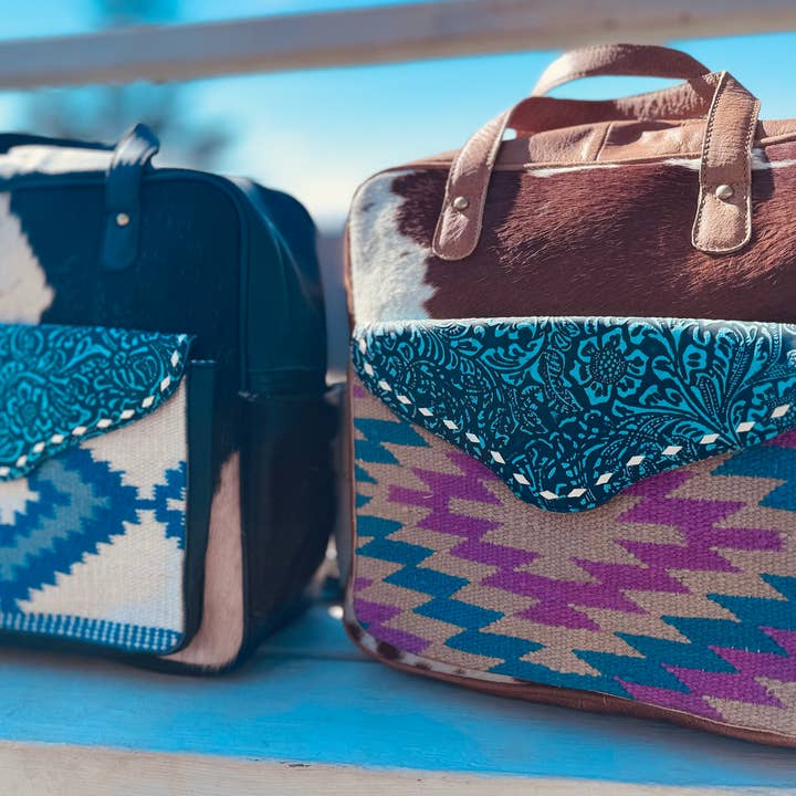 FRINGE & LUXE - Wholesale Diaper Bag - Baby - Cowhide saddle blanket backpack/ diaper bag2