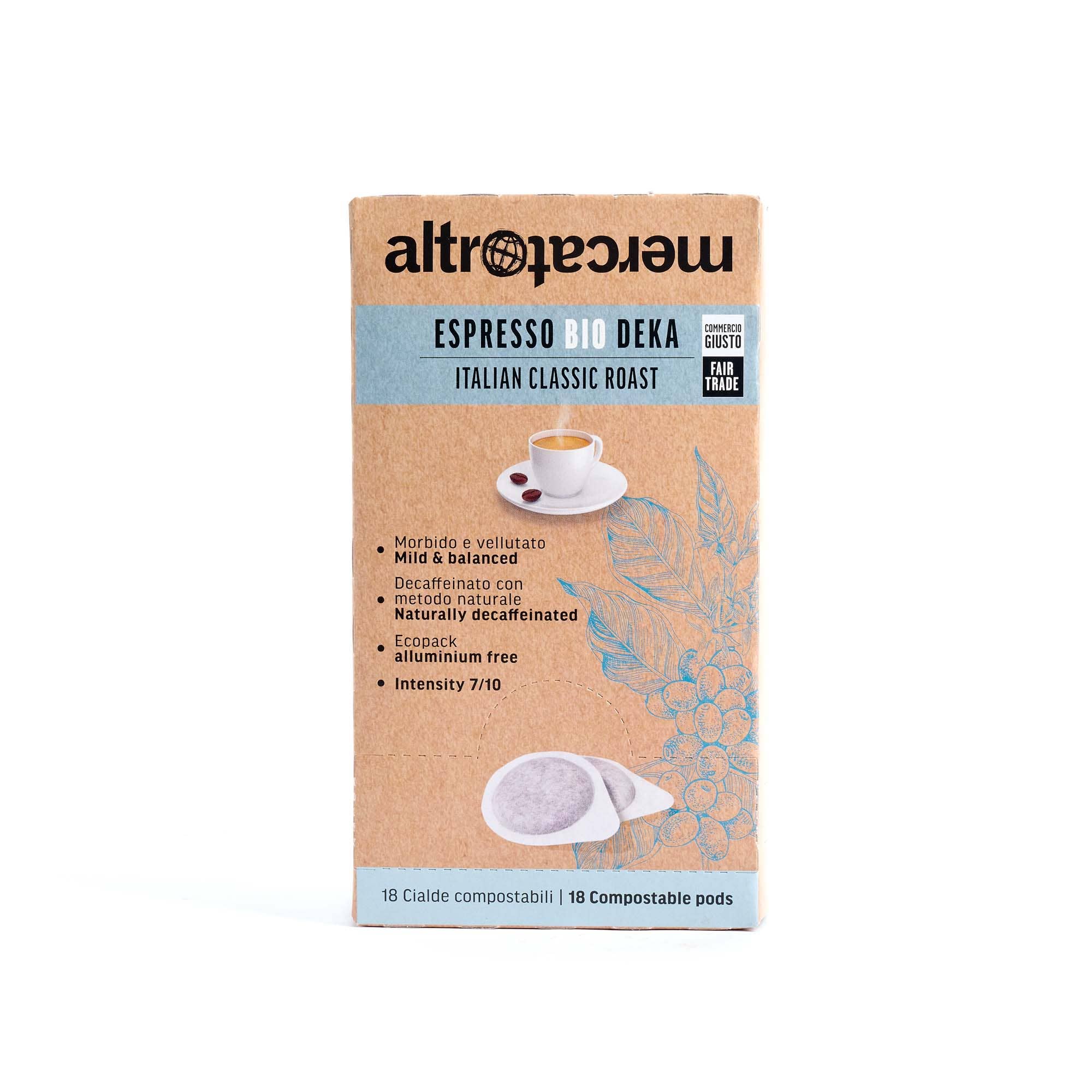 Altromercato – wholesale Instant coffee/espresso – Deka Espresso Coffee - Organic - 18 pods - 126 g2