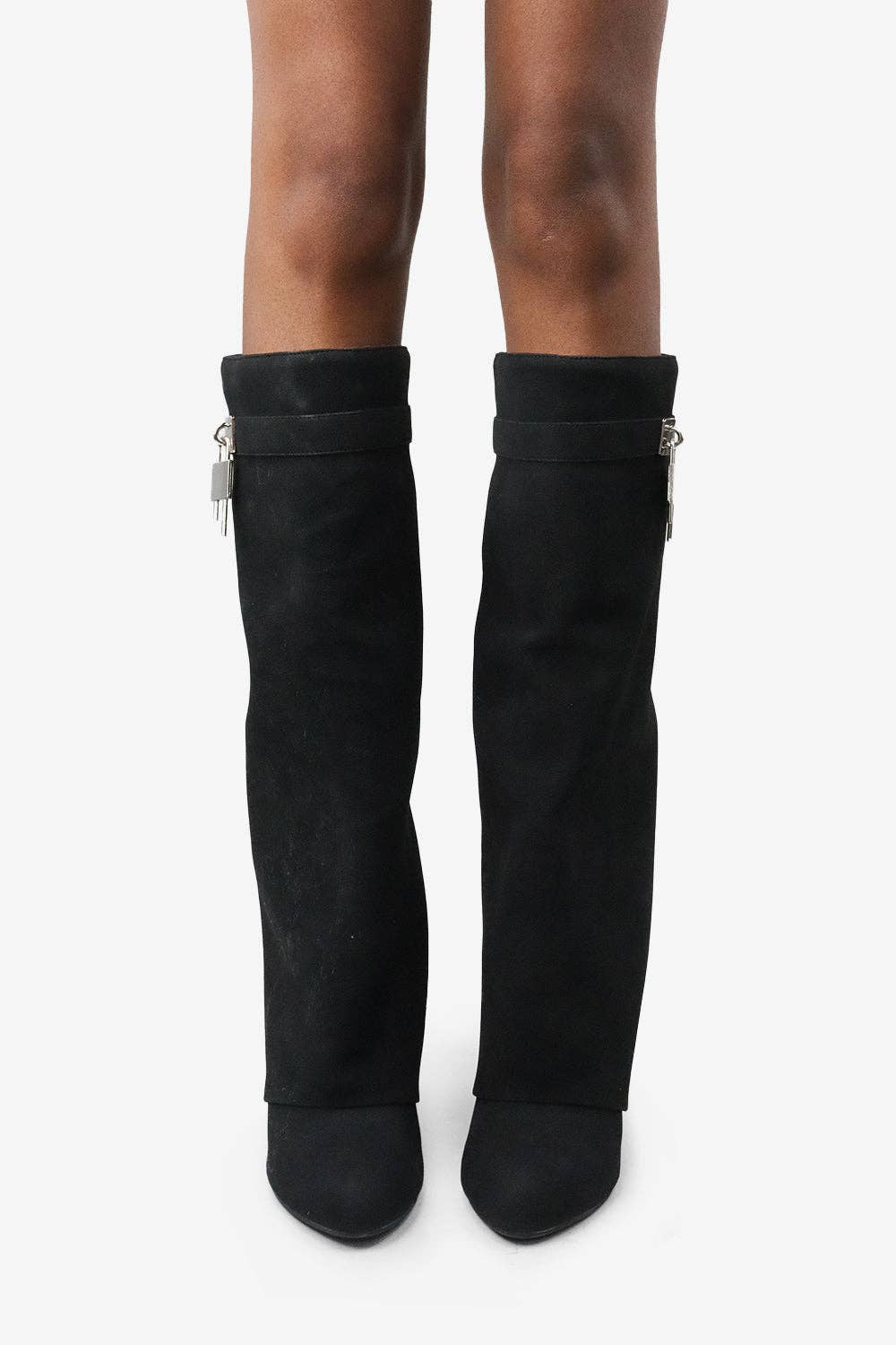 Lemonade Shoes - Wholesale Boots - Women's - I AM THE ONE - Chic Knee-High Suede Boot w/ Lock Detail2