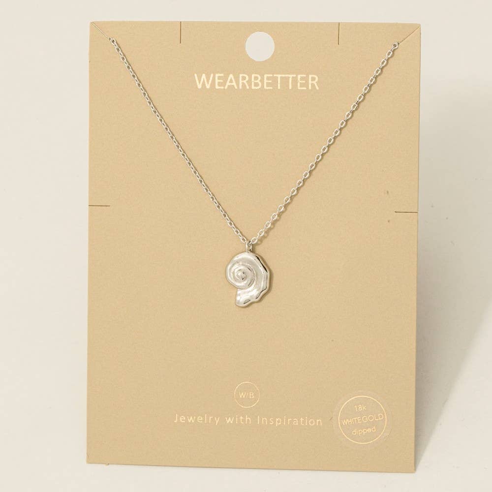 Fame Accessories - Wholesale Halskettinghanger - Goudgedompelde Spiraalvormige Zeeschelp Hanger Ketting5