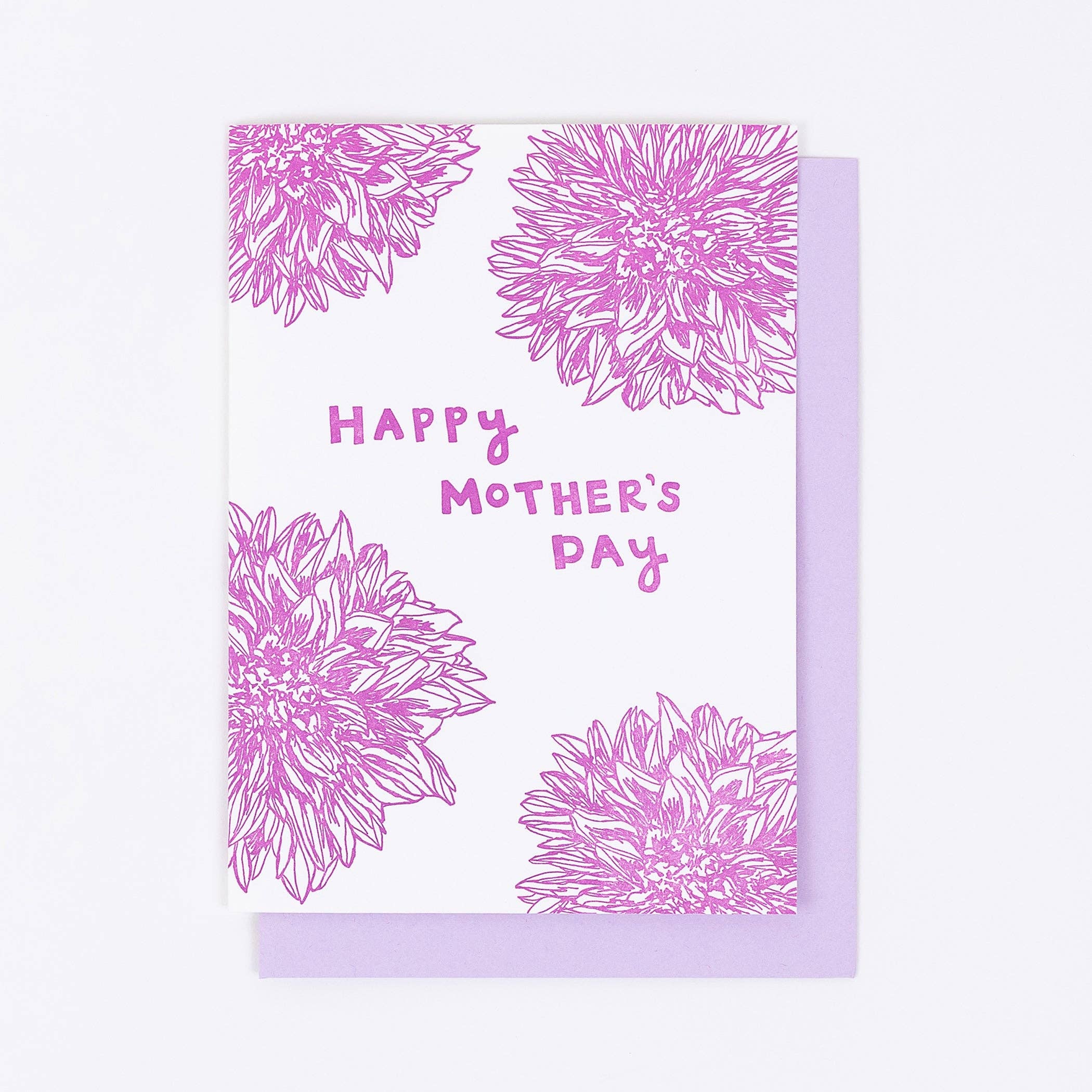 Macon York Press - Wholesale Mother's Day Card - Mother's Day Letterpress Greeting Card: Dahlia "Happy Mother's Day"