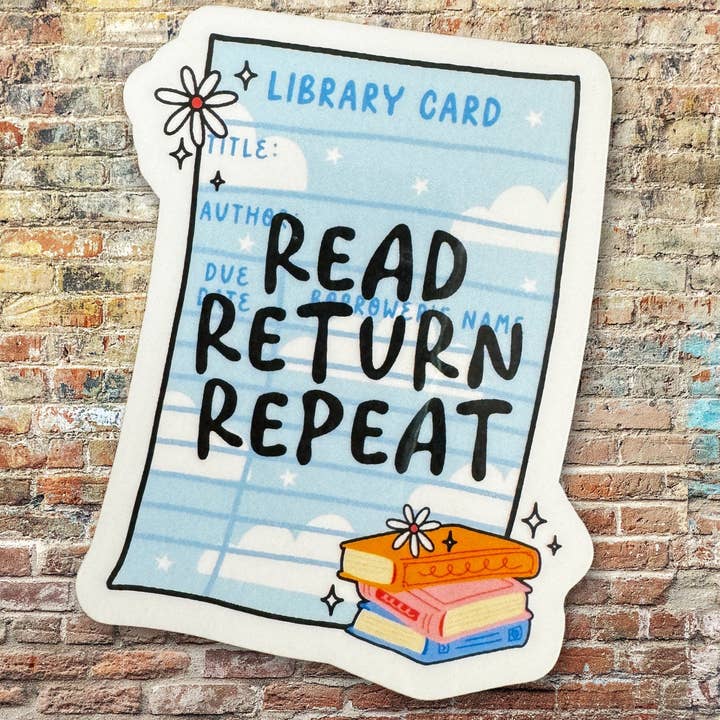 Read Return Repeat Vinyl Sticker for wholesale by Sprinkles Studios