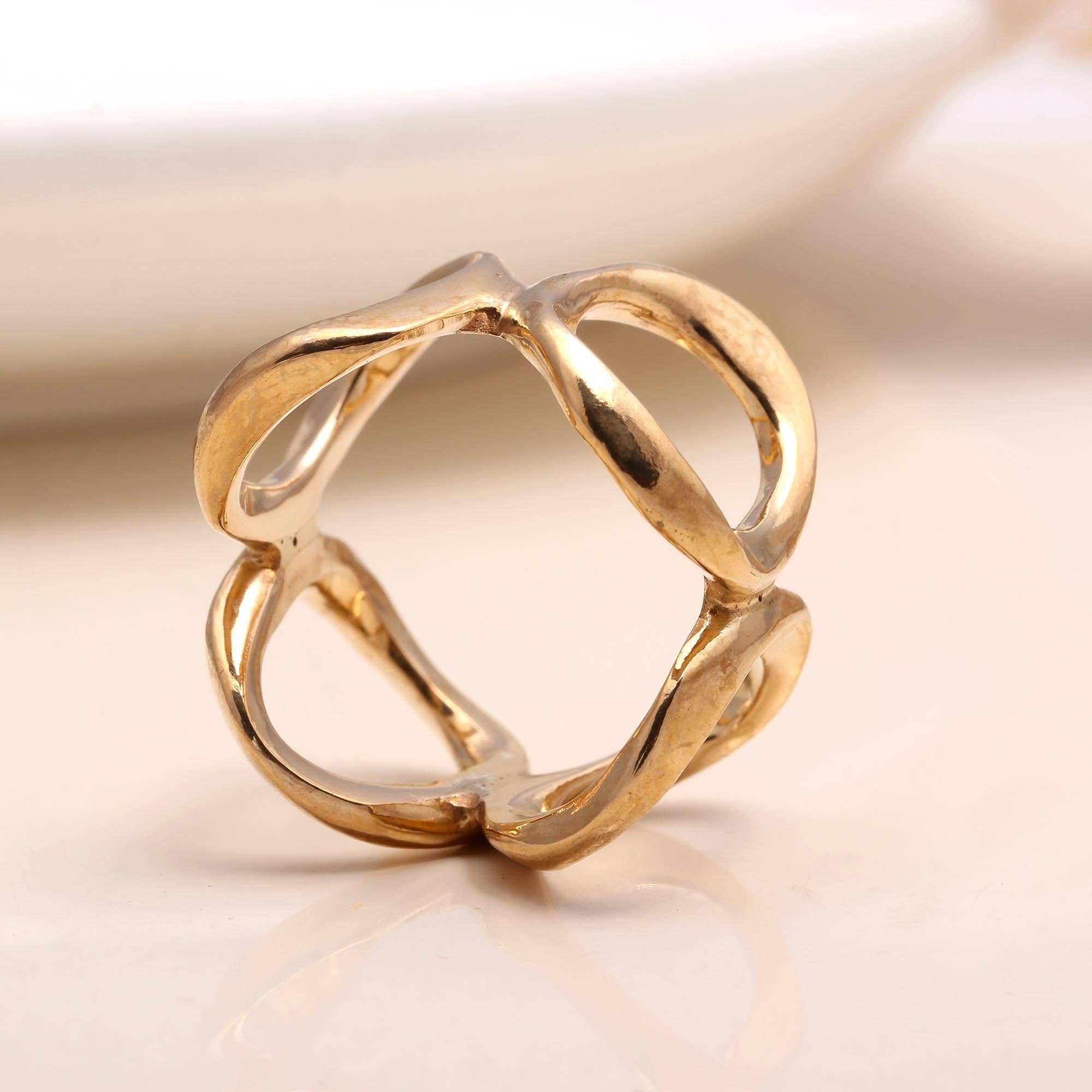 AG 925 JEWELLERY - Wholesale Band/Stacked Ring - 925 Sterling Silver Openwork Wave Design Ring3