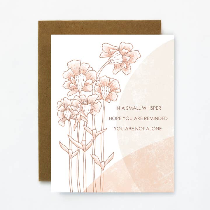 Not Alone-Encouragment and Mental Health Greeting Card for wholesale by Quiet Lines Design