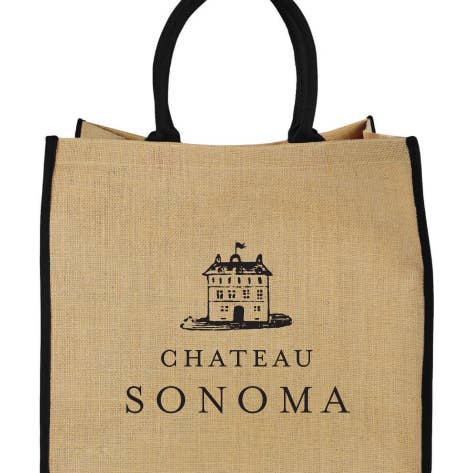 Custom Brand/Logo Jute Tote with Contrast Rope Handle for wholesale by Mercantile 12