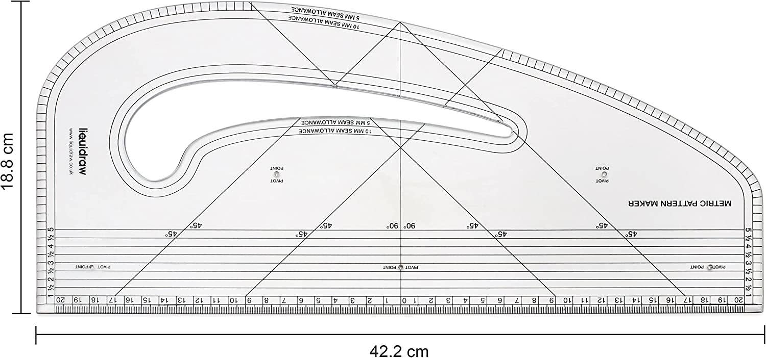 Liquidraw – wholesale Craft tool – Liquidraw Pattern Maker Pattern Marking Ruler - Metric2