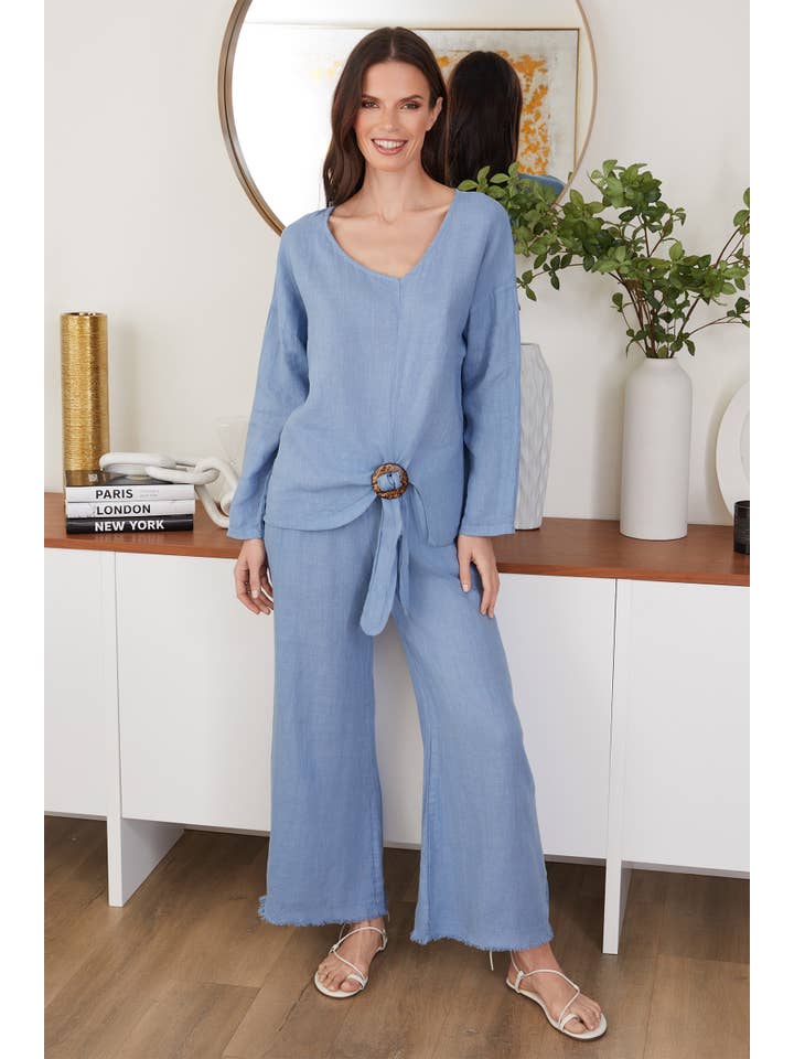 MILIO MILANO - Wholesale Pants - Women's - ITALIAN LINEN PANTS WITH RAW HEM (12282/154012/154102)3