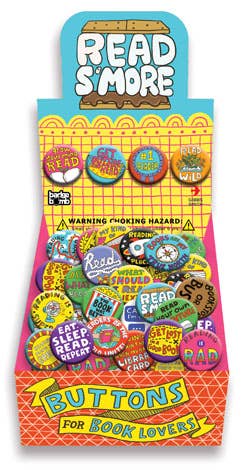 Gibbs Smith - Wholesale Lapel Pin/Button - Read S'more Button Box - counter display1