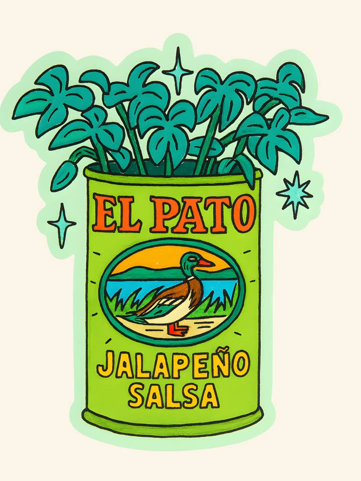 Pegatina de Planta de Salsa El Pato Jalapeño – Despensa Mexicana Vintage para venta al por mayor de inviting affairs paperie