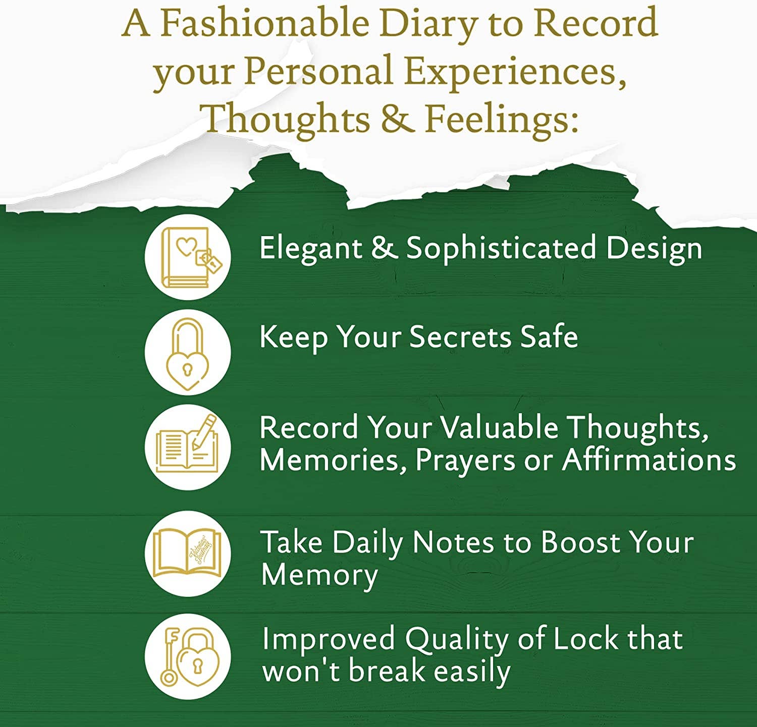 Victoria's Journals - Wholesale Notebook - Heart Lock Notebook with Key for Girls (Sherwood Green)7