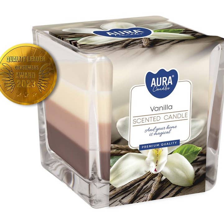 Vanille-Glaskerze 32h (6 Stück) für den Großhandel von Esoterica Arte