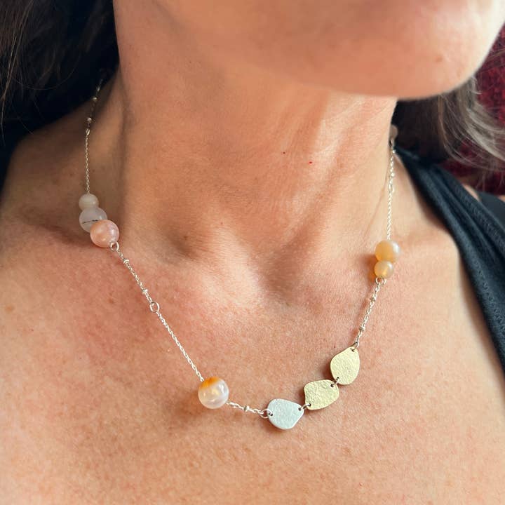 sand + stones necklace for wholesale by Iris Noire Designs