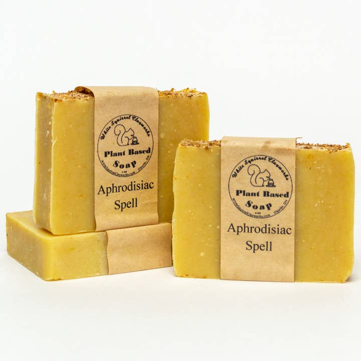 White Squirrel Clayworks - Wholesale Bar Soap - Aphrodisiac Spell - All Natural Hand Made Vegetable Based Soap - 4oz