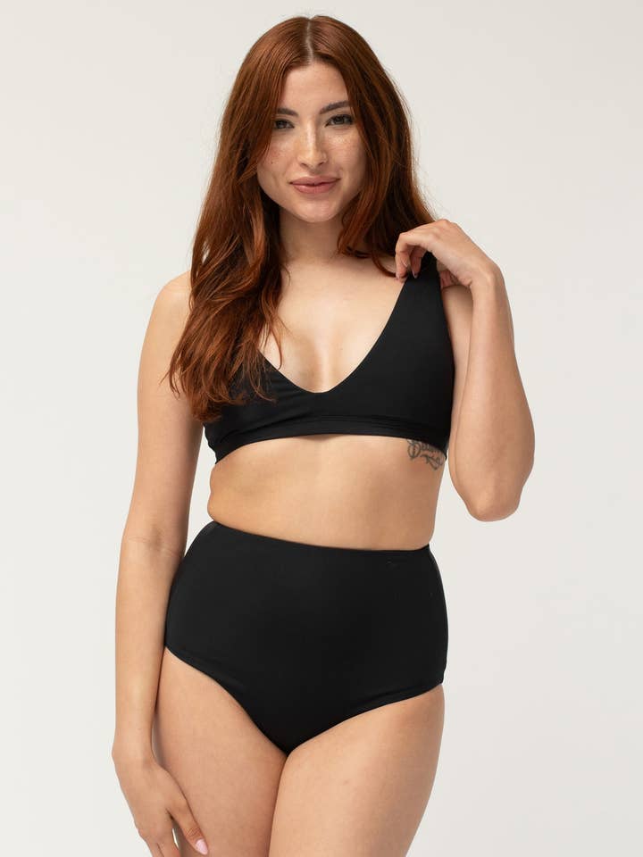 Black Classic Triangle Bra Bikini Swimsuit Top for wholesale by POST SWIM