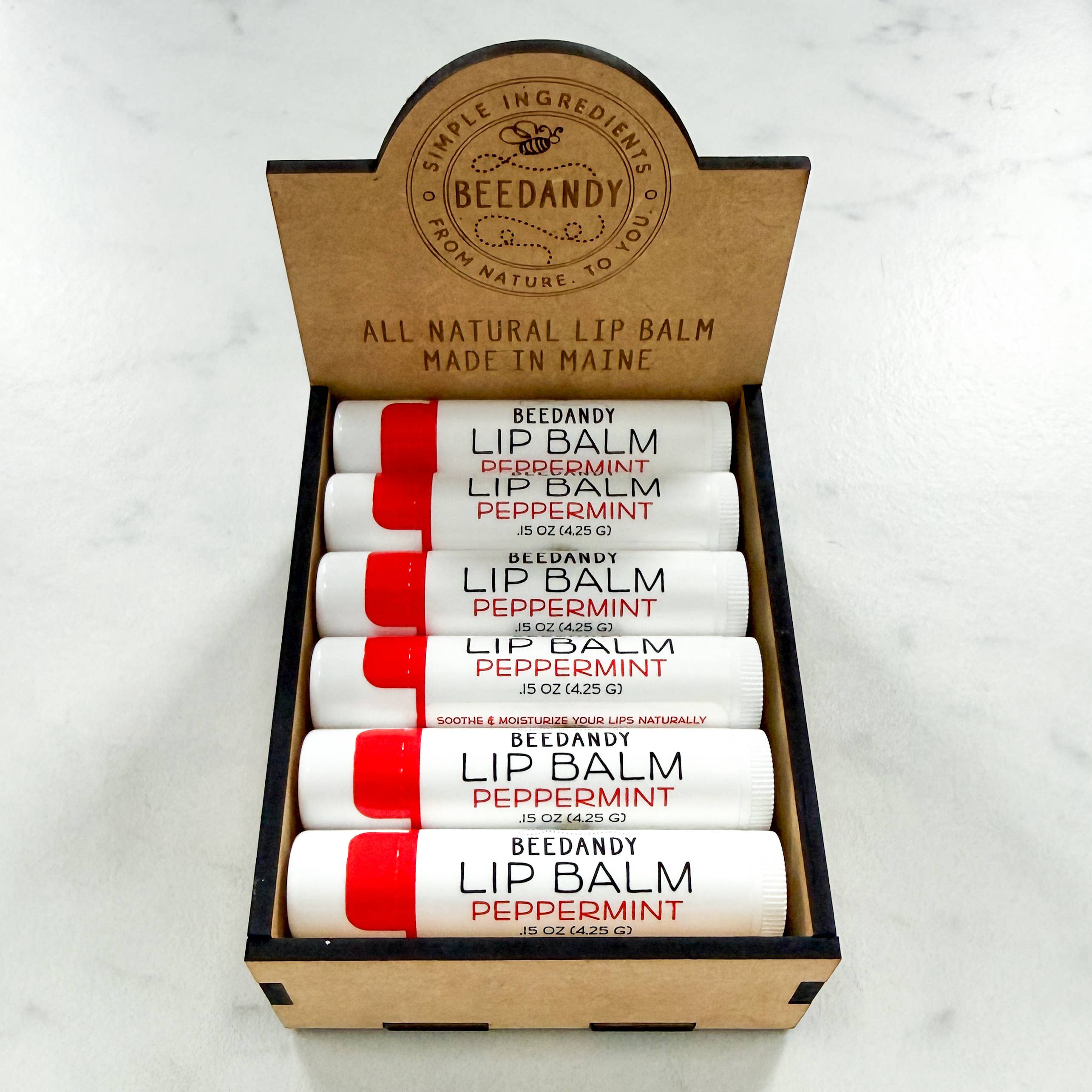 Beedandy - Wholesale Retailer Display - Beauty & Wellness - Lip Balm Display, wooden2