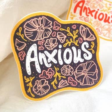 Anxious Sticker (Dark) for wholesale by Studio Dodge