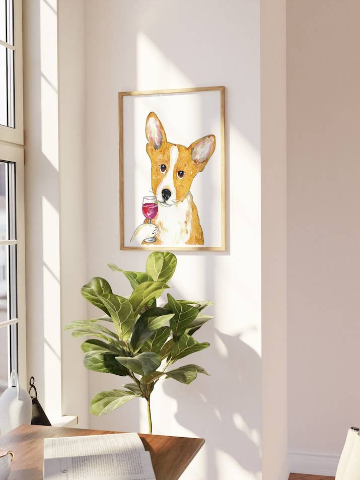 Peinture de portrait de chien corgi gallois pour la vente par Goodfairyart