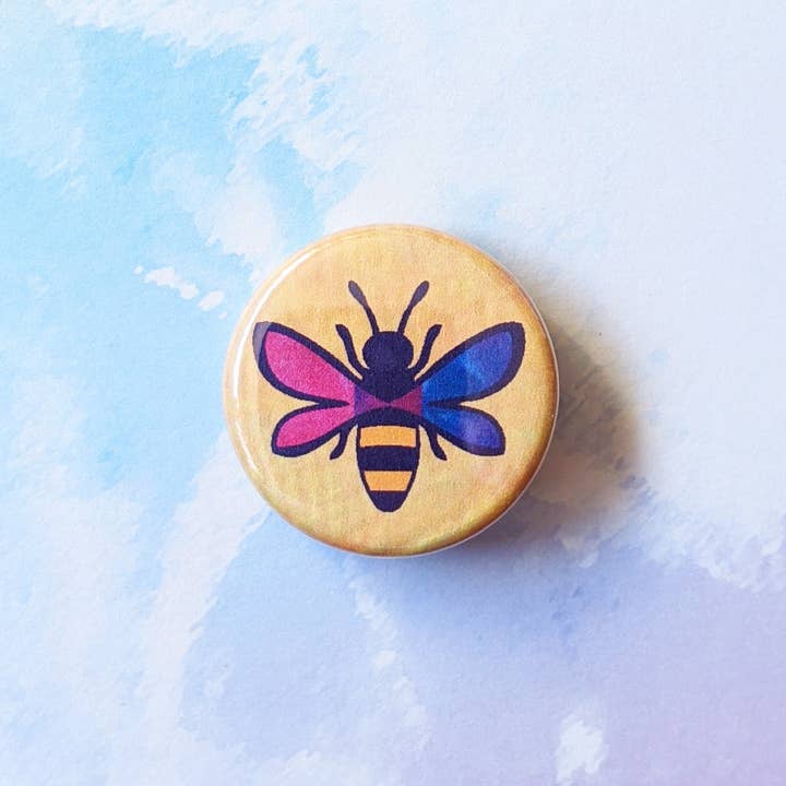Schlady - Wholesale Lapel Pin/Button - Bee - Bi Pride Button Pin
