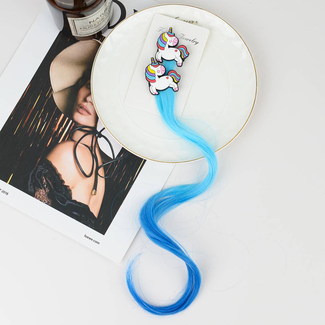 TheDivaSoap - Wholesale Hair Clip - Kids - 2Pcs Kids Unicorn & Rainbow Wig Hair Clips0