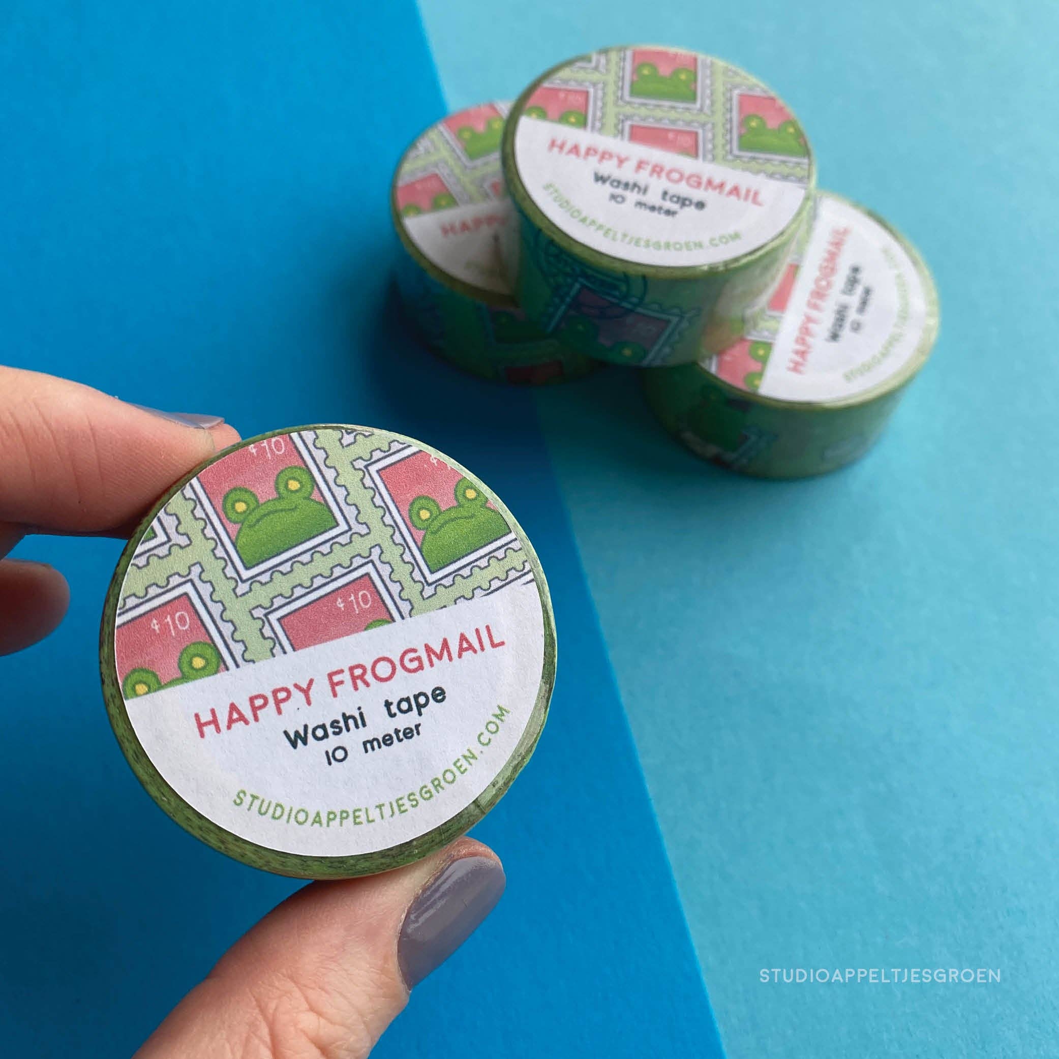 Studio Appeltjesgroen - Vente Rubans adhésifs Washi - Ruban adhésif Frog Snail Mail4