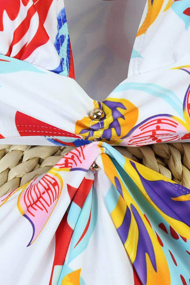 Green Plain Puff Hollow Out Floral One Piece Swimsuit JSN025 for wholesale on Faire3