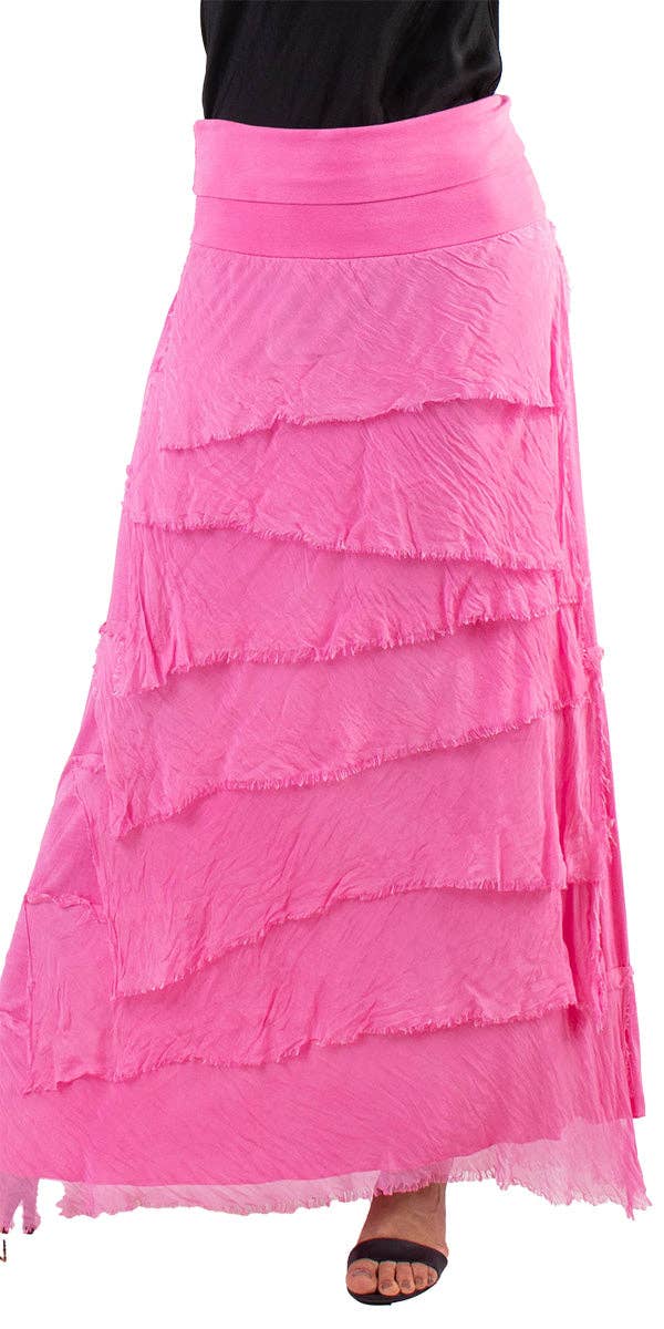 Gigi Moda - Vente Jupe – femme - Jupe volantée longue en soie21