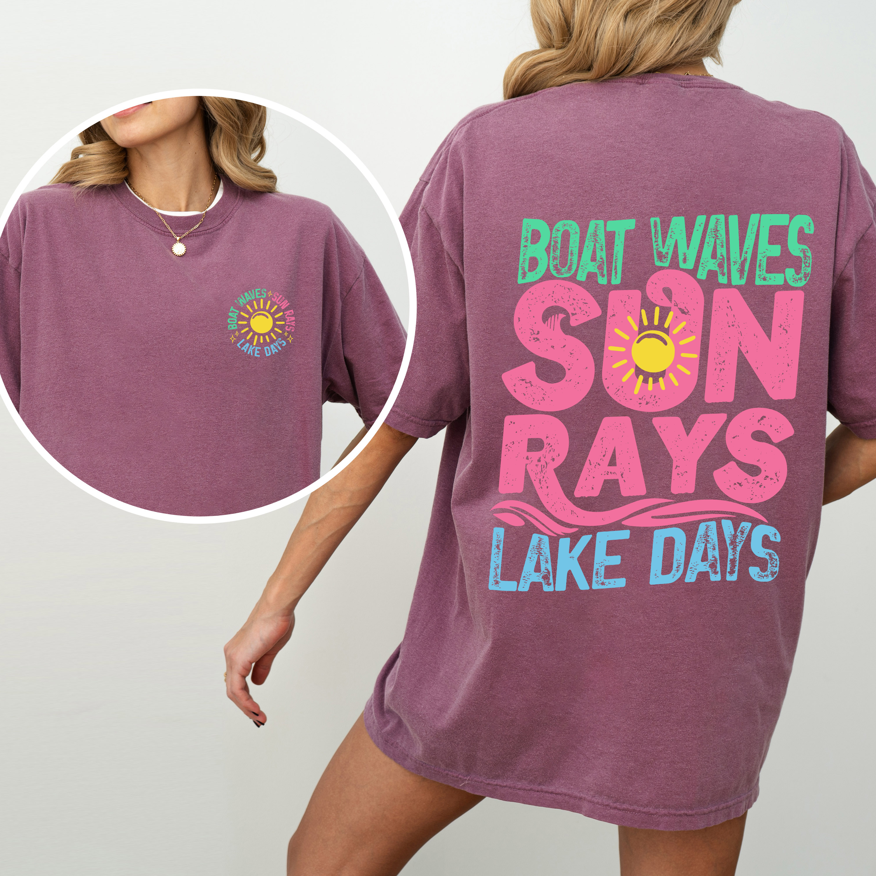 Refinery Number One LLC - Wholesale T-Shirt (Graphic) - Unisex - Lake Bum, Sun Rays, Lake Days Boat, Summer T-Shirt2