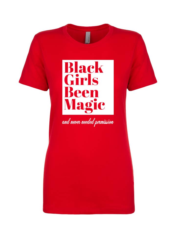 Camiseta Black Girls Been Magic - Vermelha por atacado de ForeveRoyalTee